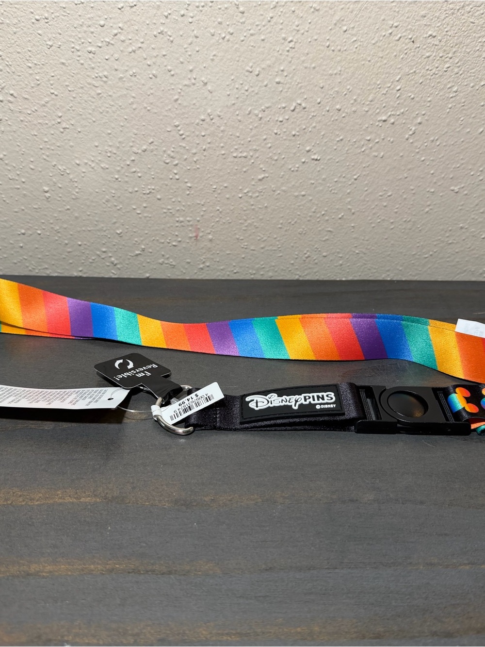 Disney Rainbow Mickey Lanyard with Black Buckle - Picture 5 of 5